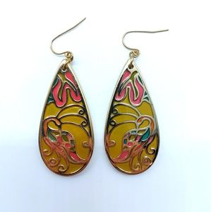 ⭐2 for $10⭐ Bird tear drop tropical earrings